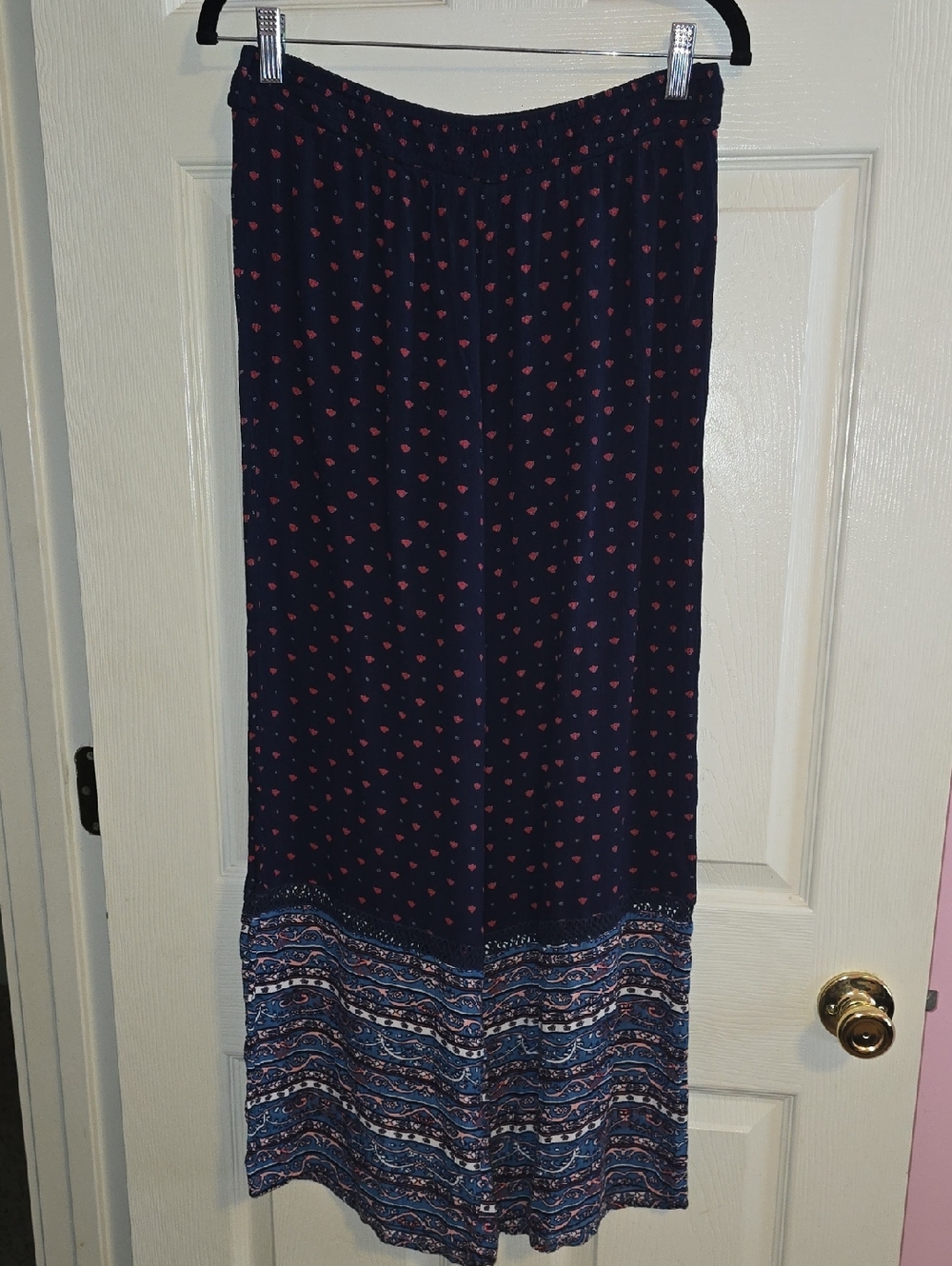 Mossimo Supply Co.‎ Navy Skirt with Pink Dot Accents